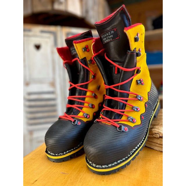 Pfanner Schnittschutzstiefel Tirol Juchten – Schnittschutzklasse 1, Mit KlimaAIR, Braun, Leder, NEU